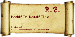 Madár Natália névjegykártya