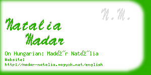 natalia madar business card